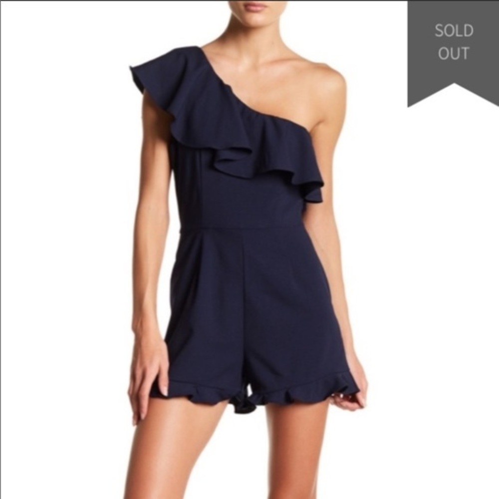 J.O.A navy romper cold shoulder navy romper NEW dress ruffles
